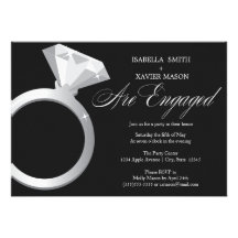 El fiesta de compromiso del anillo de diamante inv invitación