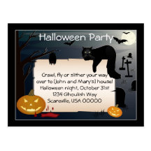 El fiesta de Halloween invita Postales