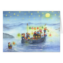 El fiesta de los niños en el barco de la linterna 
