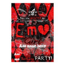 El fiesta del chica de Emo invita Invitación