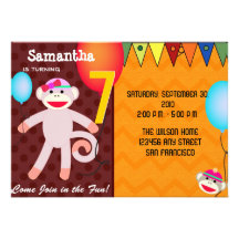 El fiesta del mono invita para el chica anuncio personalizado