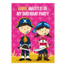 El fiesta del pirata invita comunicado personalizado