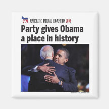 El fiesta Democratic da el lugar de Obama en histo Imanes