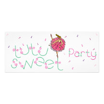 el fiesta dulce del tutú 4x9.25 invita anuncio personalizado