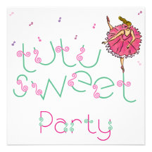 el fiesta dulce del tutú 5.25x5.25 invita anuncios  