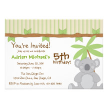 El fiesta lindo de la koala invita invitaciones personalizada