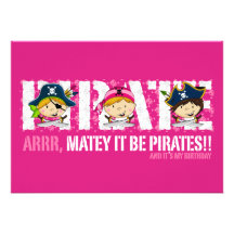 El fiesta lindo de los piratas invita comunicados personales 