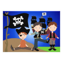 El fiesta piratea" invitación de encargo del cumpl