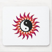 El flamear Yin Yang Sun Alfombrilla De Raton