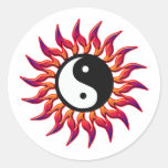 El flamear Yin Yang Sun Etiqueta
