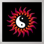 El flamear Yin Yang Sun Poster