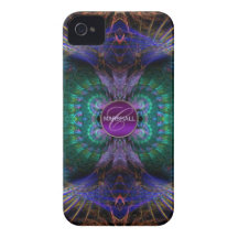 El fractal empluma el iPhone conocido 4 de la casa iPhone 4 Case-Mate Fundas