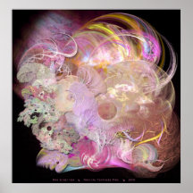 El fractal empluma rosa impresiones
