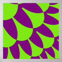El fractal púrpura y verde escala el poster