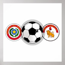 El fútbol de Paraguay badges los regalos del balón Posters