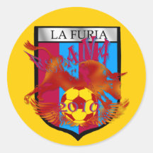 El futbol del furia del La aviva los regalos del e Etiquetas Redondas