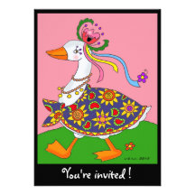 El ganso sale arte popular ucraniano invitacion personalizada