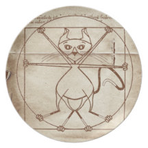 El gatito de Vitruvian Plato De Comida