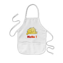 El gatito dice hola delantales