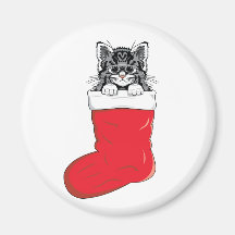 El gatito más lindo del navidad iman para frigorífico