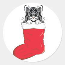 El gatito más lindo del navidad pegatina