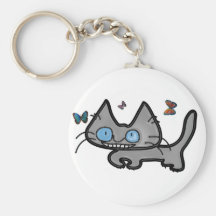 El gatito se encrespa para arriba con las mariposa llaveros