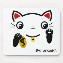 "El gato afortunado " Alfombrillas De Raton