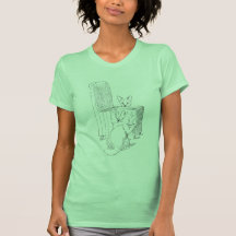 El gato da a perro un susto camiseta