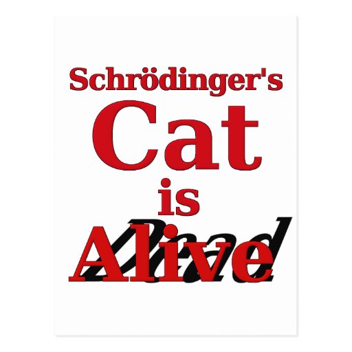 El gato de Schrodinger es muertos vivos Tarjetas Postales