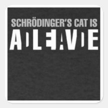 El gato de Schrödinger Pegatinas Cuadradases Personalizadas