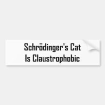 El gato de Schrodingers es claustrofóbico Pegatina De Parachoque