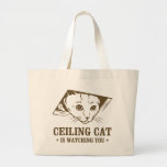 El gato del techo le está mirando bolsas lienzo