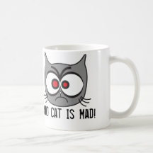 ¡El gato enojado está enojado! Tazas De Café