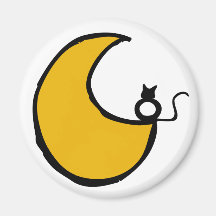 El gato y la luna iman de nevera