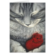 El gato y la tarjeta de condolencia del mascota de