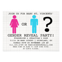 El género del muchacho del chica revela invitacion invitación