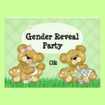 El género lindo del oso revela al fiesta invitaciones
