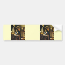 El geógrafo de Juan Vermeer (circa 1669) Etiqueta De Parachoque