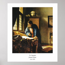 El geógrafo de Juan Vermeer (circa 1669) Posters