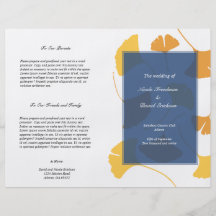 El ginkgo que cae sale de programa del boda de los flyer a todo color