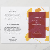 El ginkgo que cae sale del programa rojo marrón de flyer personalizado