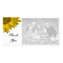 El girasol amarillo le agradece tarjeta de la foto tarjeta fotográfica personalizada