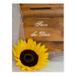 El girasol amarillo y el boda del velo ahorran la  postales