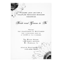 El girasol blanco y negro junta la ducha del boda comunicados personales 