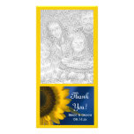 El girasol en el boda azul le agradece tarjeta de  tarjeta fotografica personalizada