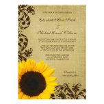 El girasol rústico remolina boda invitaciones personalizada