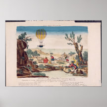 El globo de aire caliente de Jean Pedro Blanchard Posters