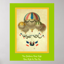 El globo vuela arriba posters
