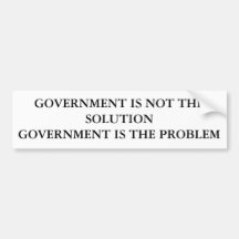 EL GOBIERNO NO ES EL SOLUTIONGOVERNMENT ES… ETIQUETA DE PARACHOQUE