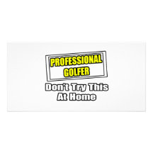 El golfista profesional… no intenta esto en casa tarjeta fotografica personalizada
